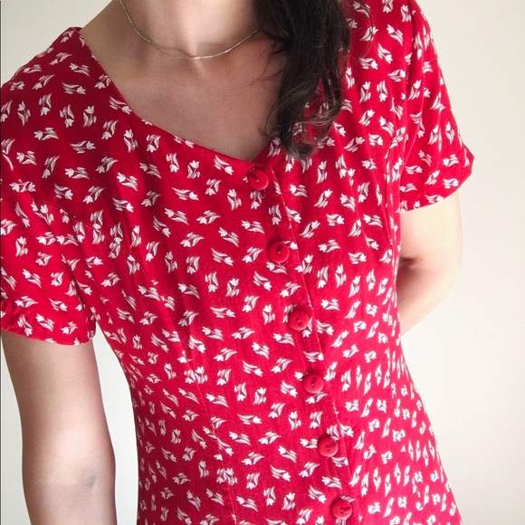 Vintage 90’s cherry red print romper - Picture 2 of 16